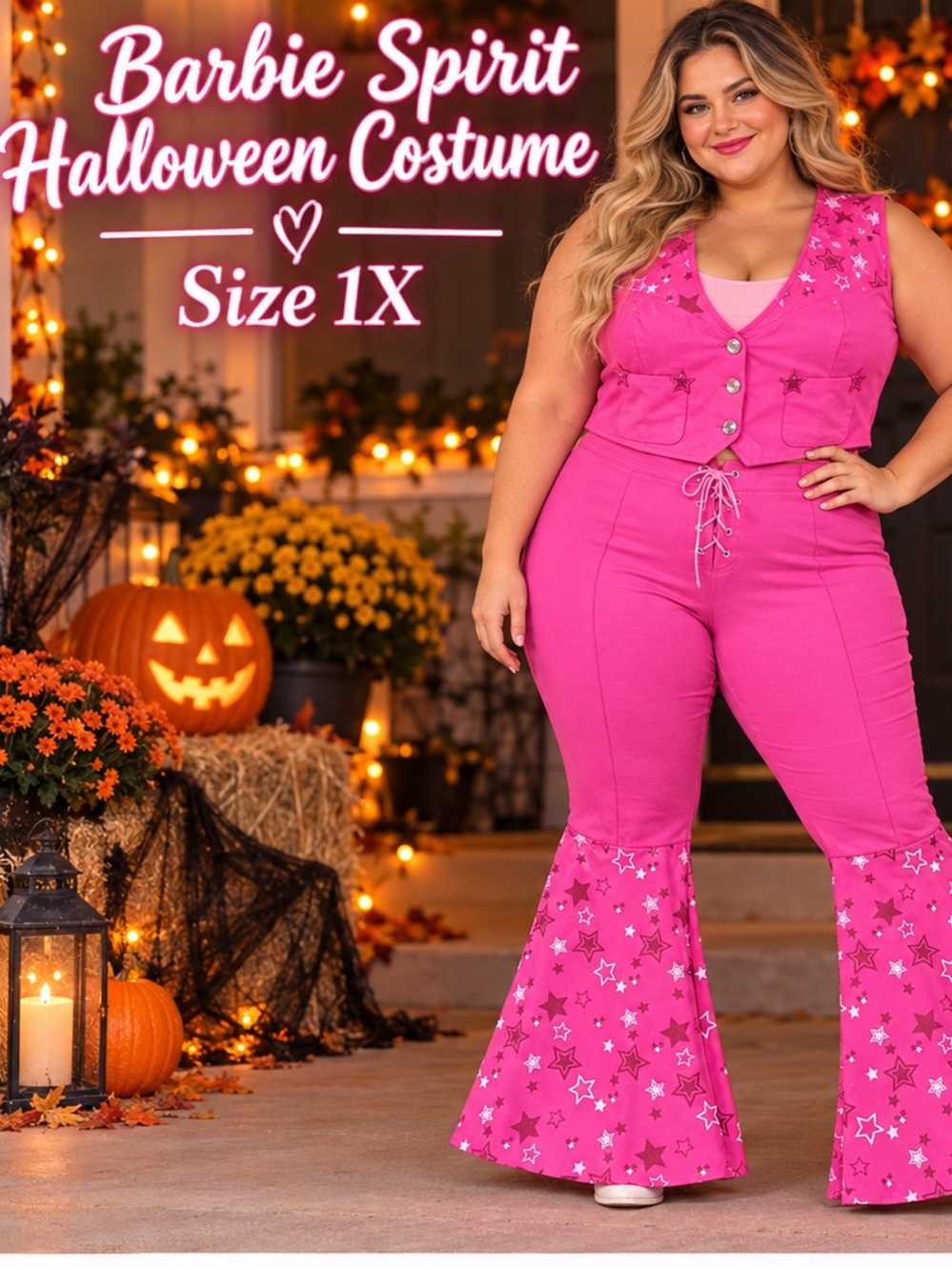 Barbie Spirit Pink Star Halloween Costume Size 1X